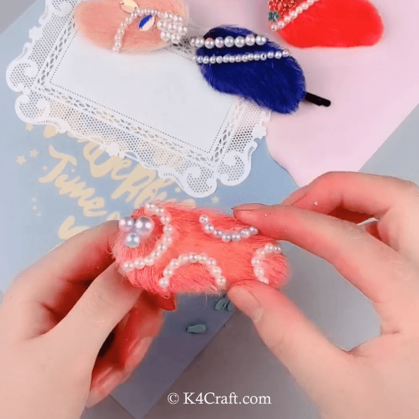Completed Hair Clip Accessory crafted from mango seed