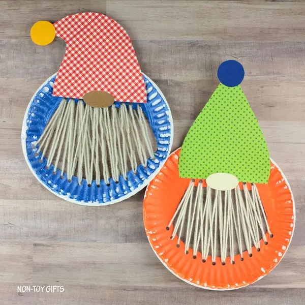 Paper plate Christmas gnome craft