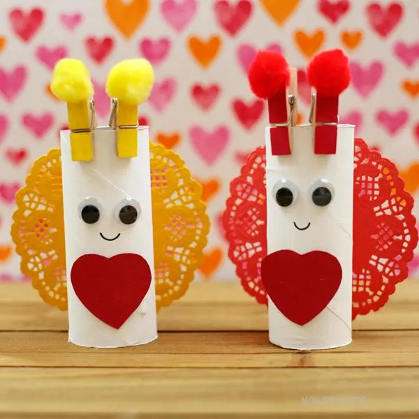 Paper Roll Love Bug Craft For Valentines Day