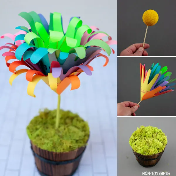 collage of handprint flowers