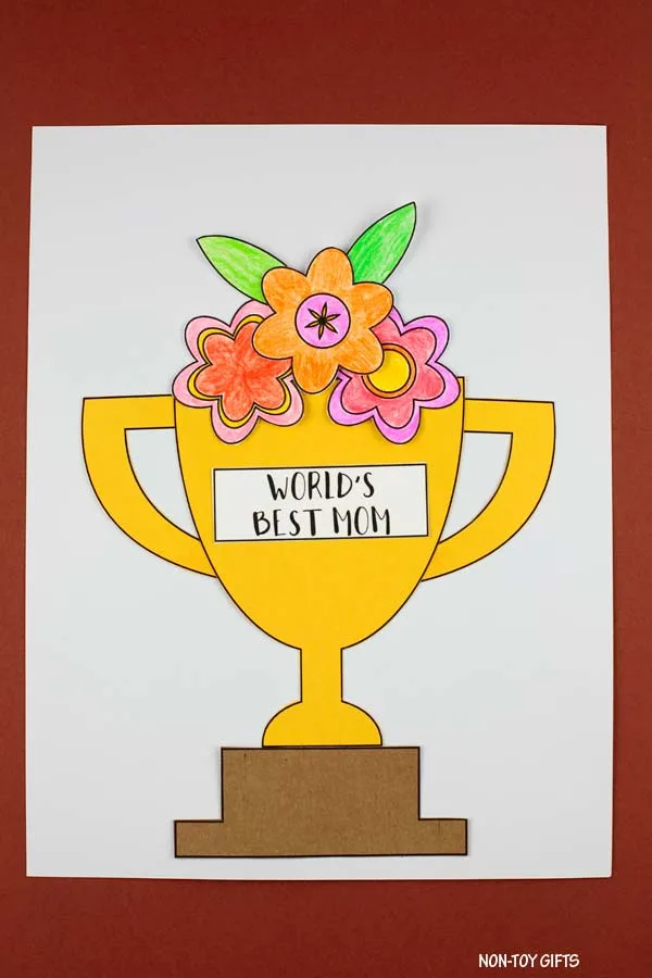 Mother's Day floral trophy craft for preschool children