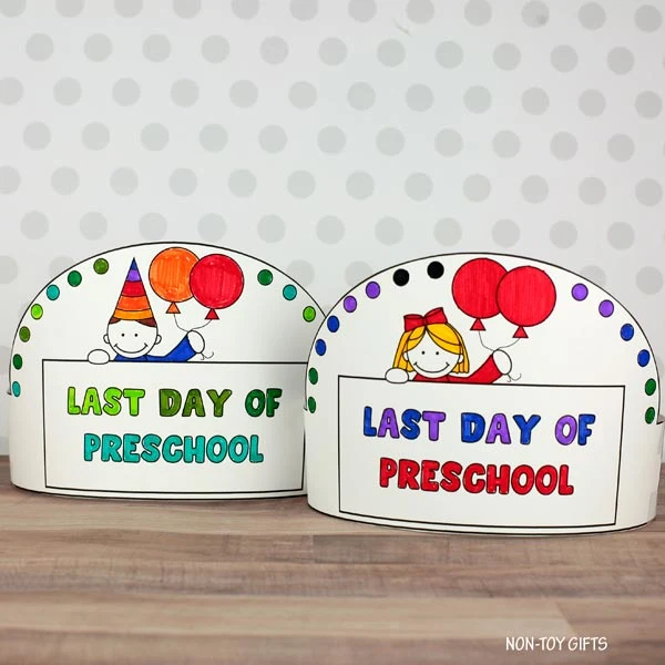 Last day of preschool headband with easy template