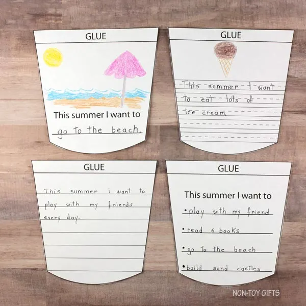 Work with the writing prompts