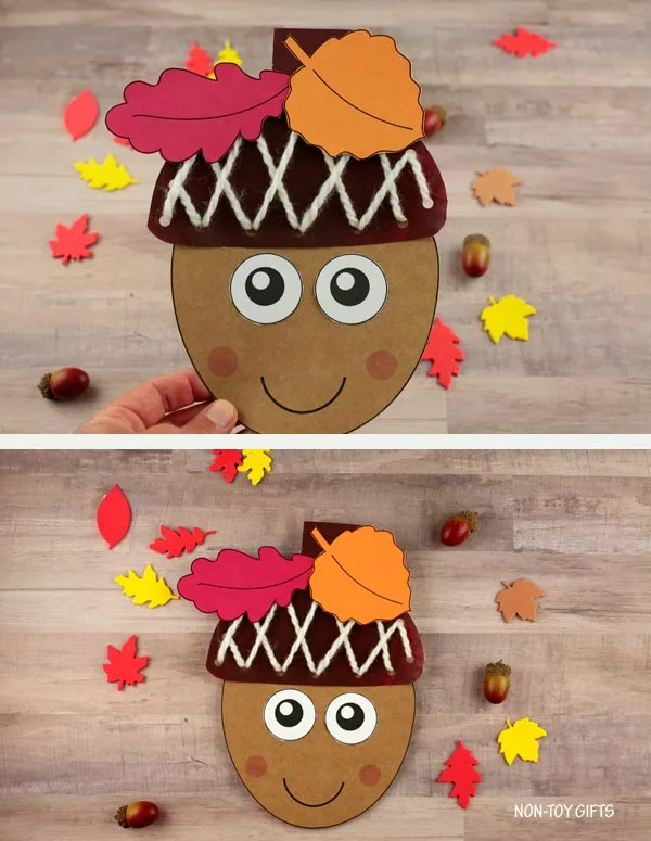 Paper plate acorn craft