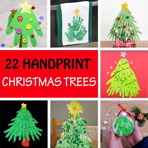22 Handprint Christmas Tree Crafts for Kids
