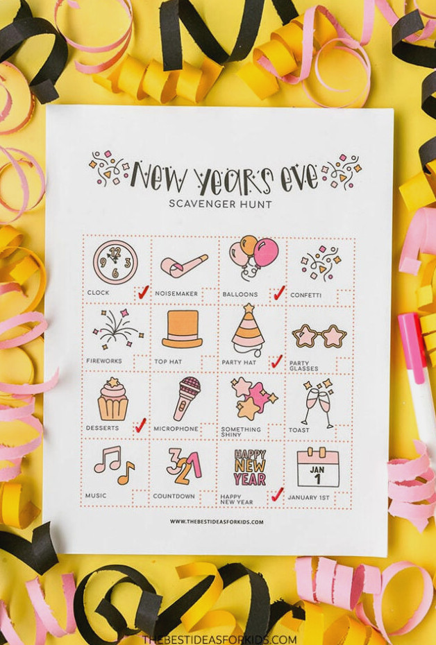 Free Printable New Year's Eve Scavenger Hunt