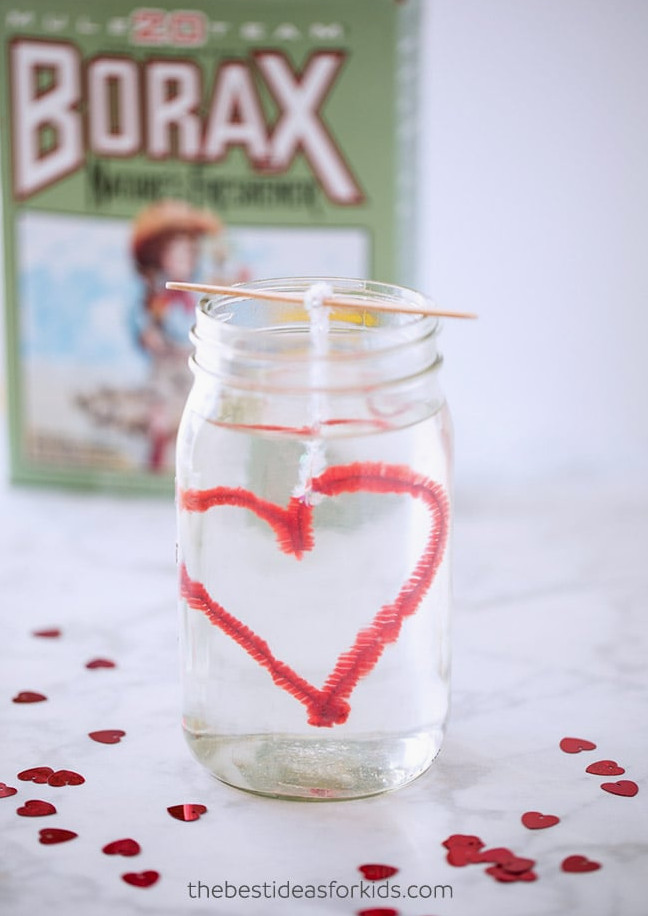 Borax Crystal Heart Experiment
