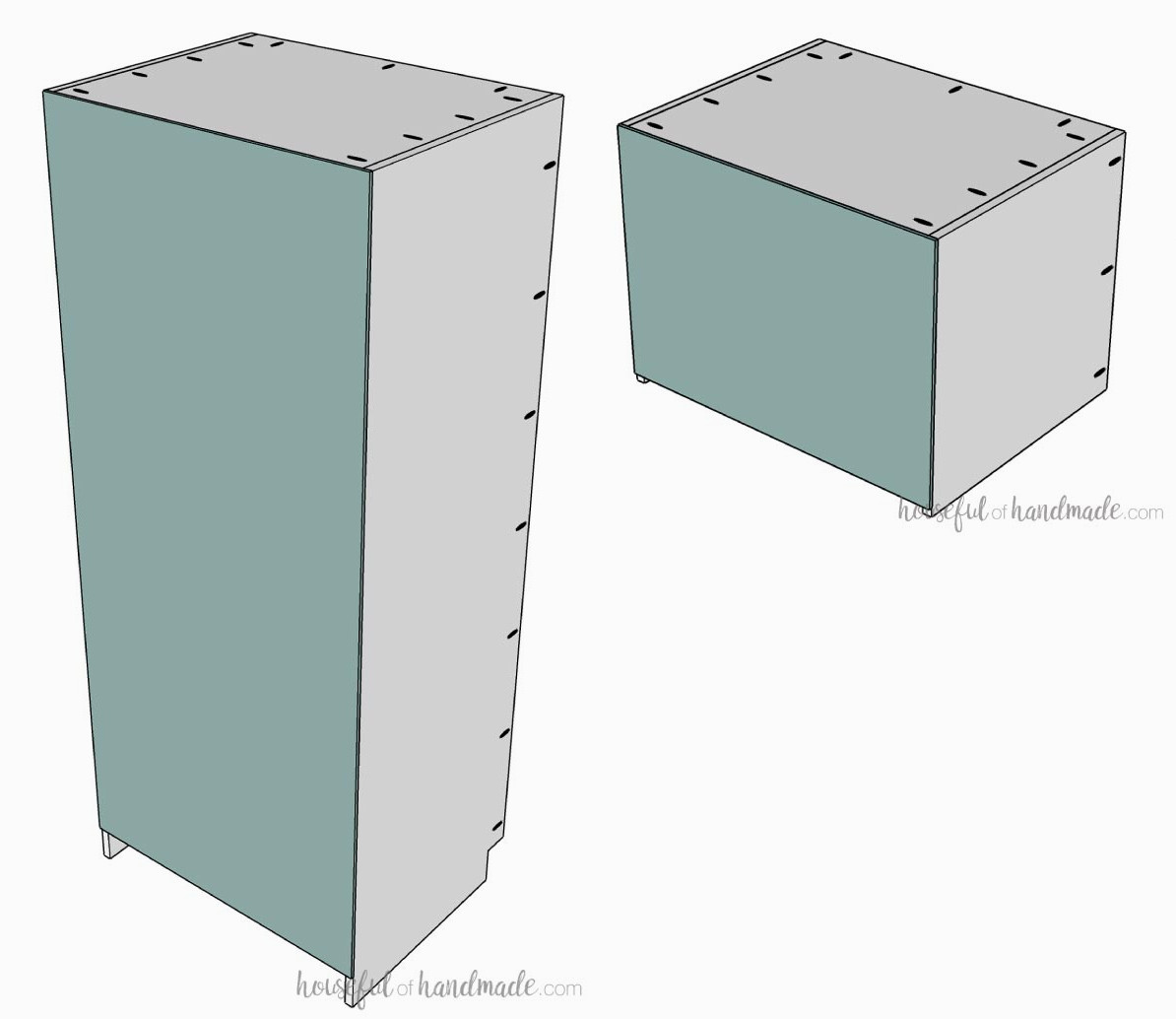 Securing the 1/4" plywood back panel.