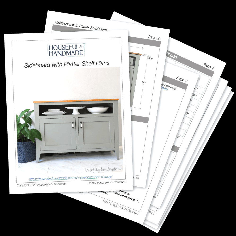 PDF plans for a sideboard buffet cabinet.