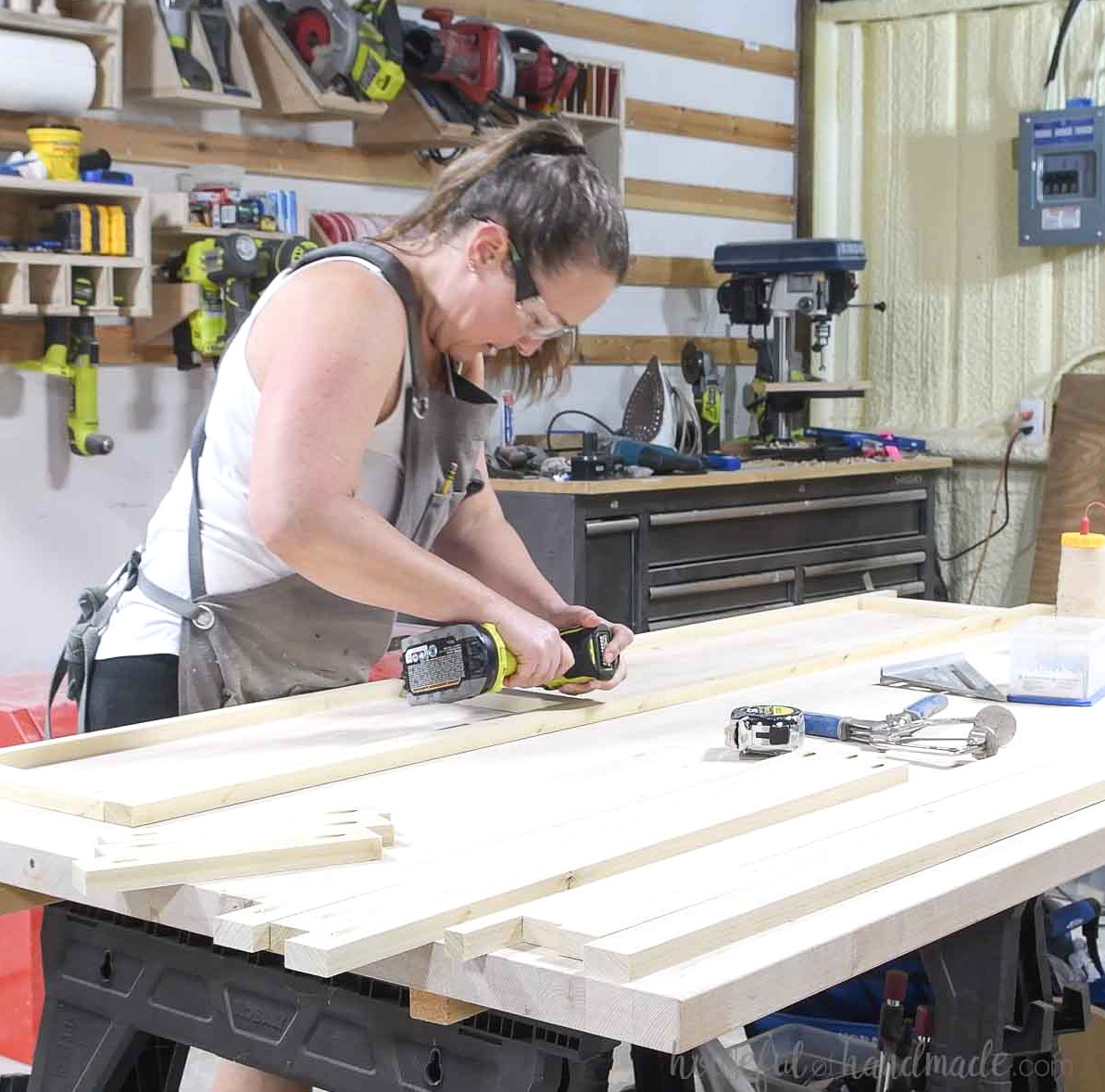 Assembling a face frame for the side trim. 