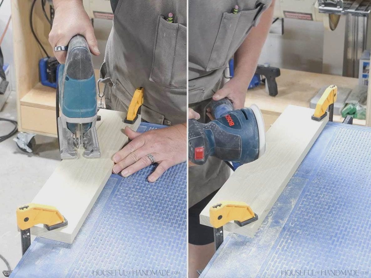 Cutting notch in drawer front boards. 