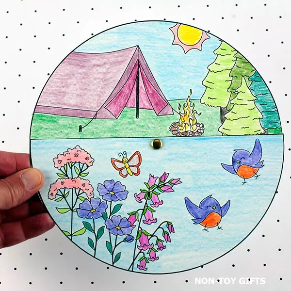 Camping spinner craft for kids