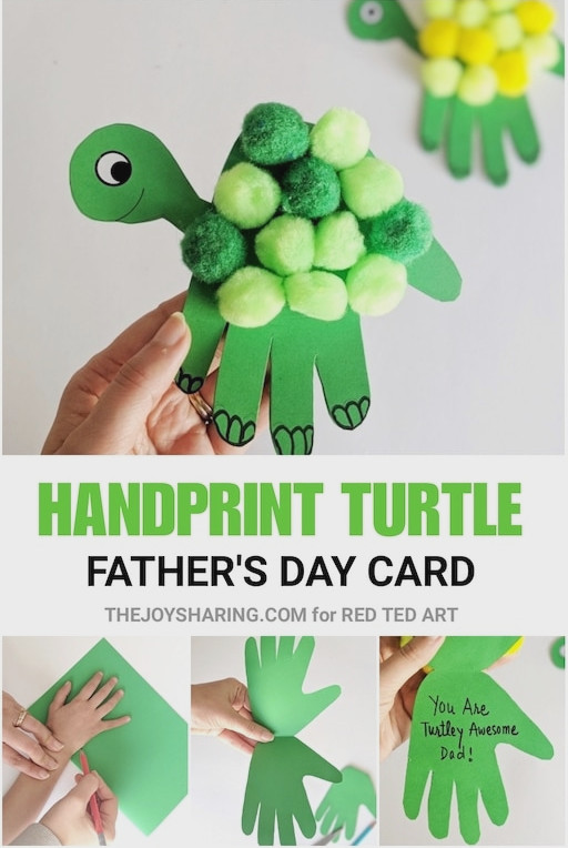 Turtle Handprint Fathers Day Card