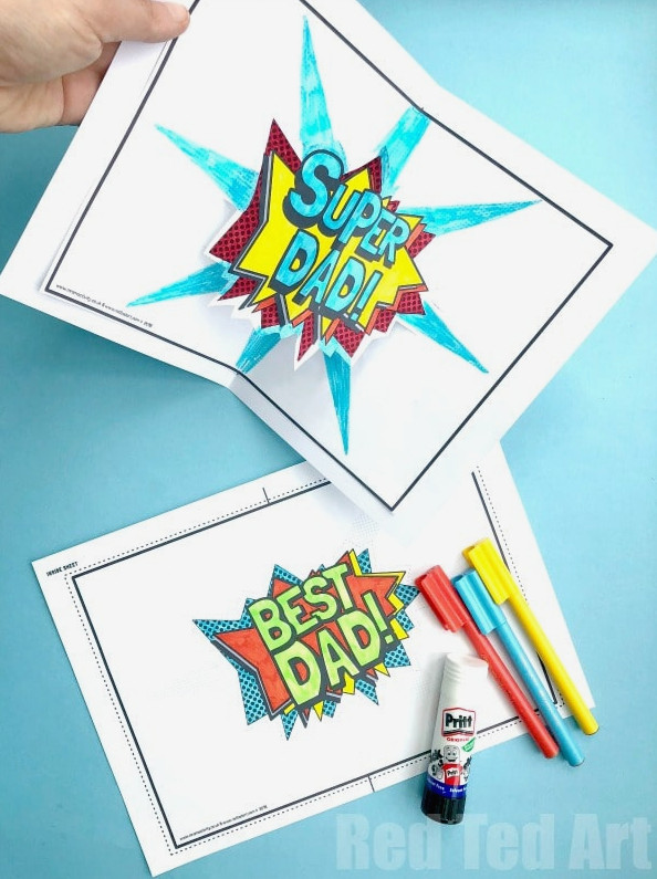 Pop Up Best Dad Card Printable