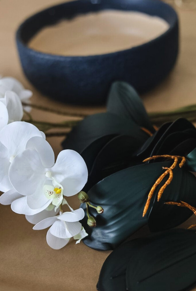 supplies for making an artificial orchid arrangement