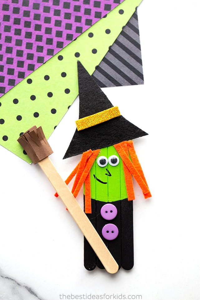 Popsicle Stick Witch Project for Children