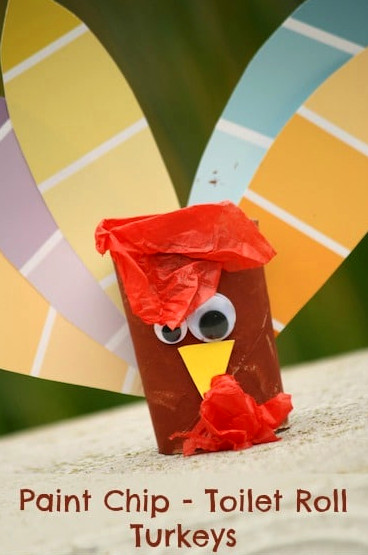 paint-chip-turkey crafts for kids