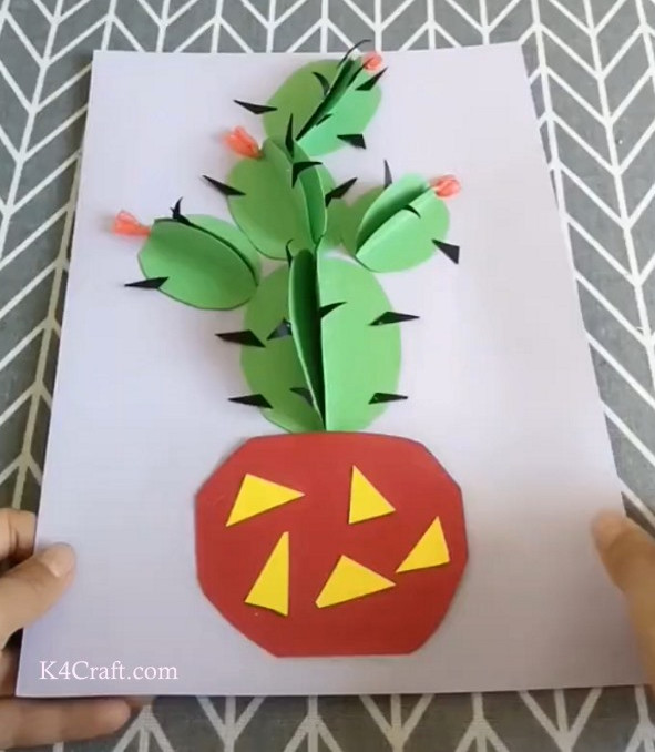 3D Cactus Card Design and Template