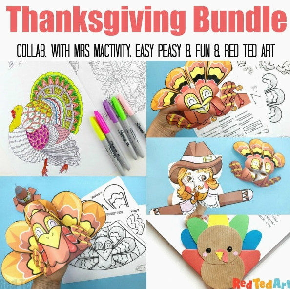 Collage of Thankgiving Crafts for Kids