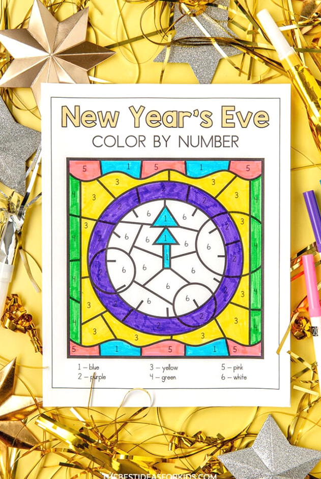 New Years Color By Number