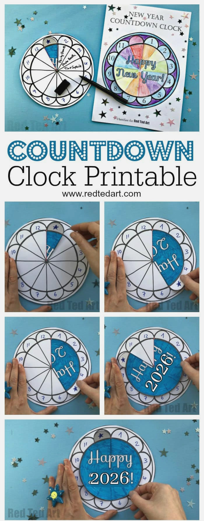2026 Countdown Clock Printable for New Years Eve