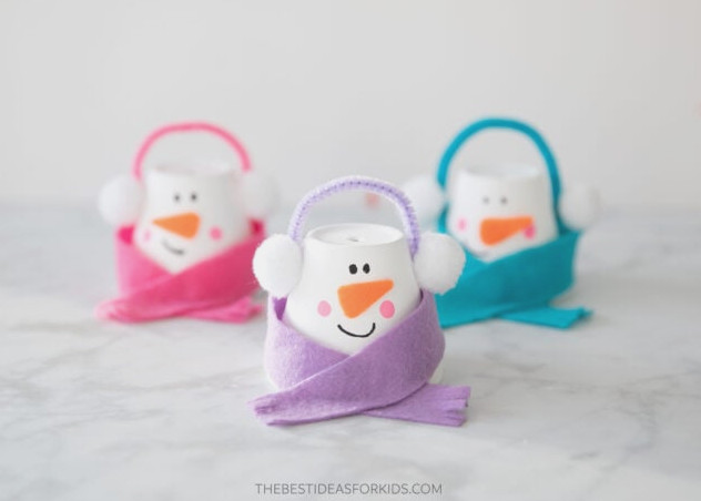 DIY Clay Pot Snowman
