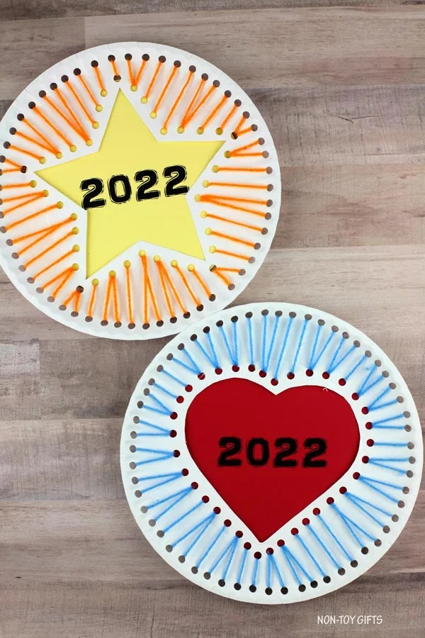 2022 Paper plate New Year craft for kids