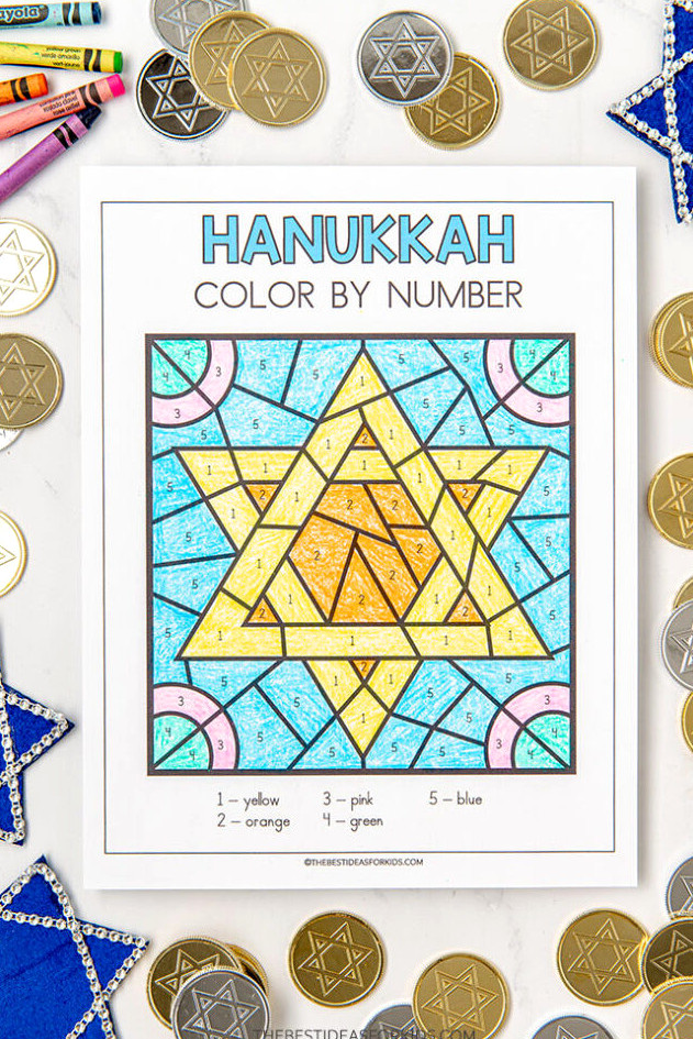 Star of David Color by Number Page
