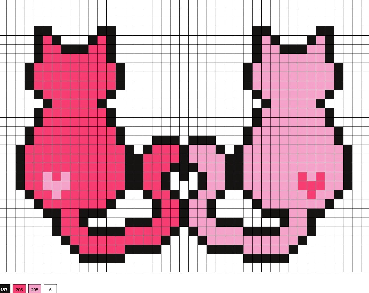 Cats with twisted tails perler beads