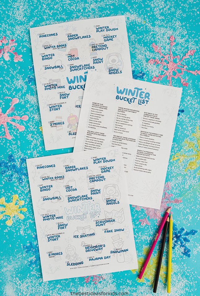 Free Printable Winter Bucket List