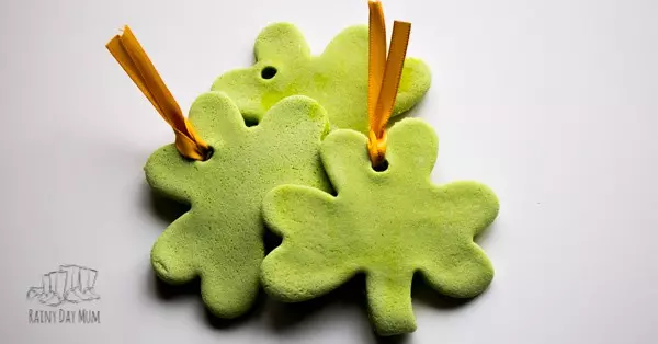 saltdough shamrock charms