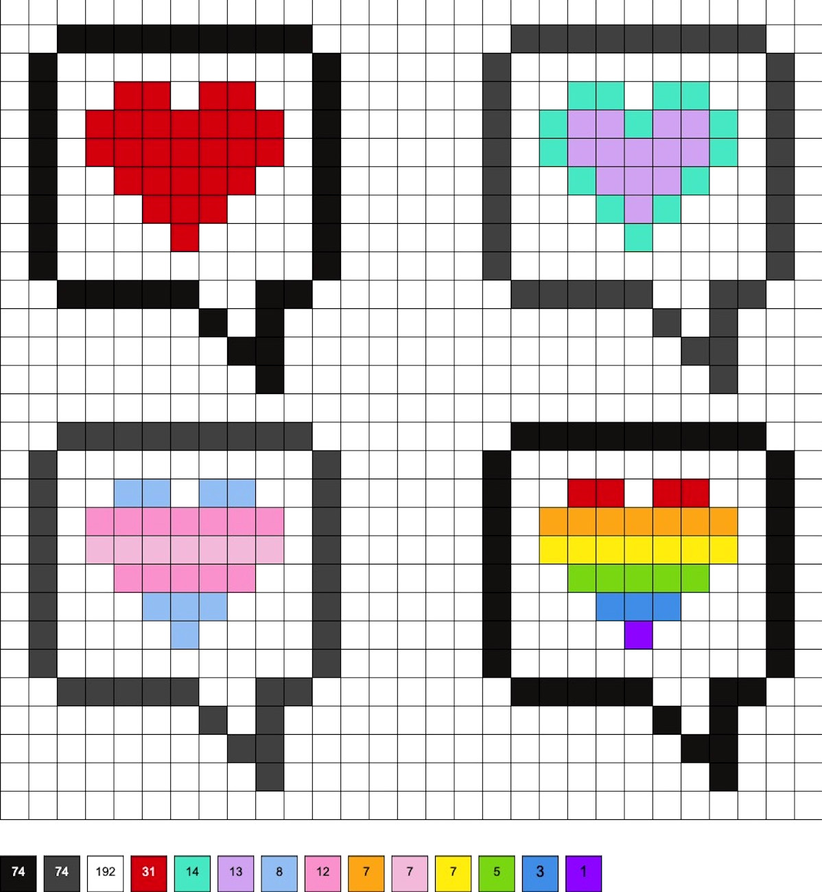 heart in a message bubble perler beads