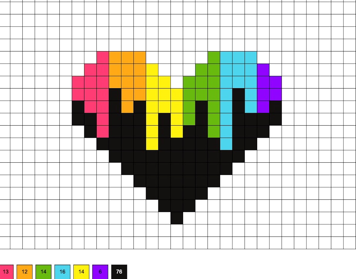 melting rainbow heart perler beads