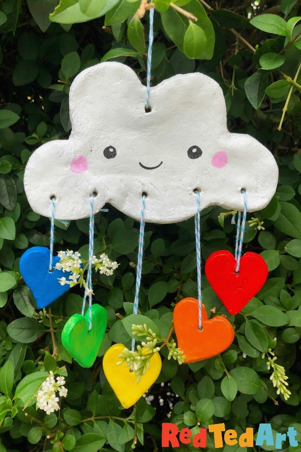 Easy Saltdough Rainbow Clouds