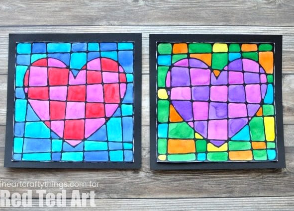 black glue heart art