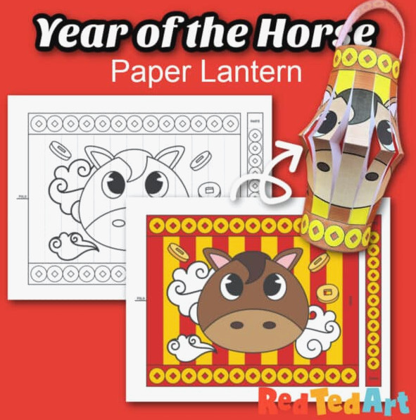 year of the horse lantern paper craft
