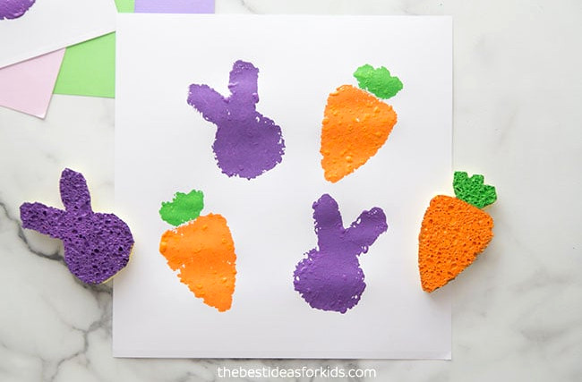 Bunny and Carrot Sponge Stamp Designs