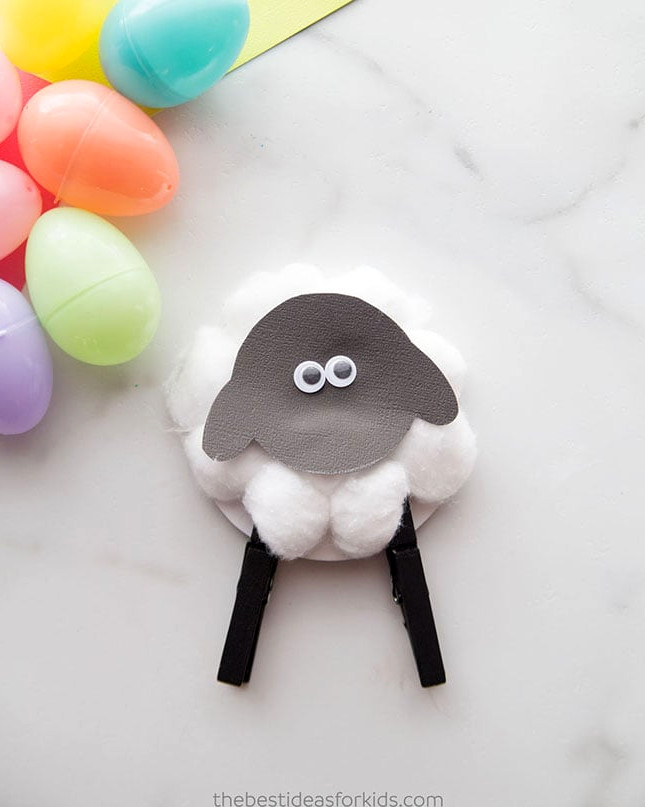 Sheep Clothespin Craft for Kids
