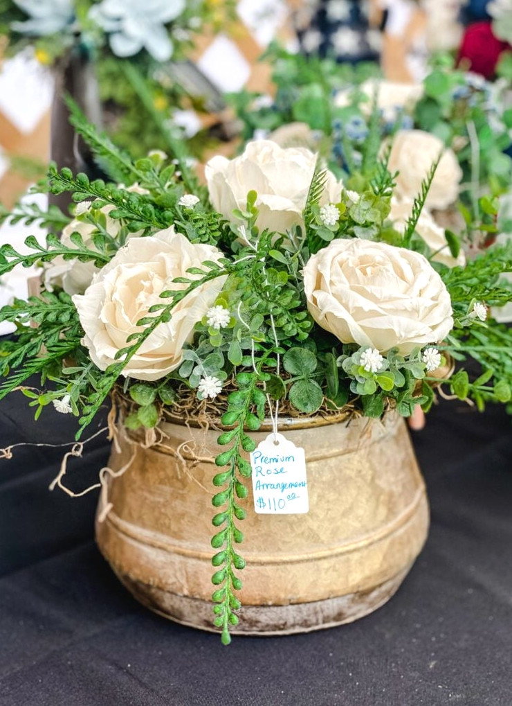 wood flower arrangement