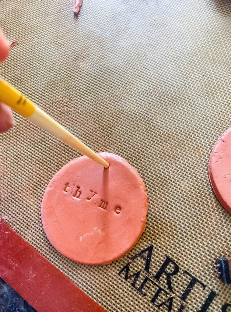 making clay plant markers
