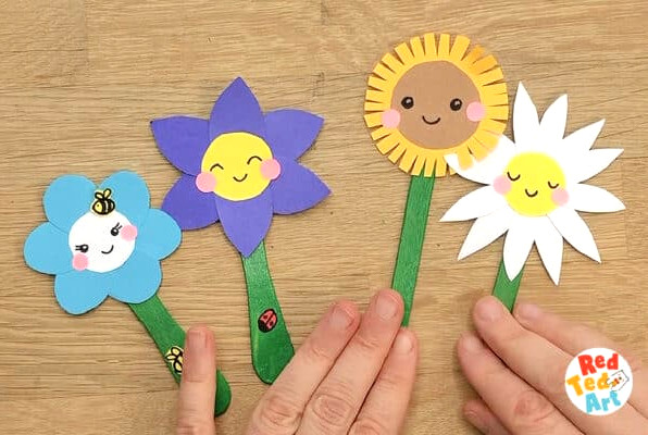 make a flower garden popsicle sticks