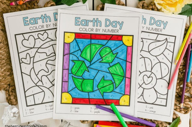 Free Earth Day Color by Number Activity