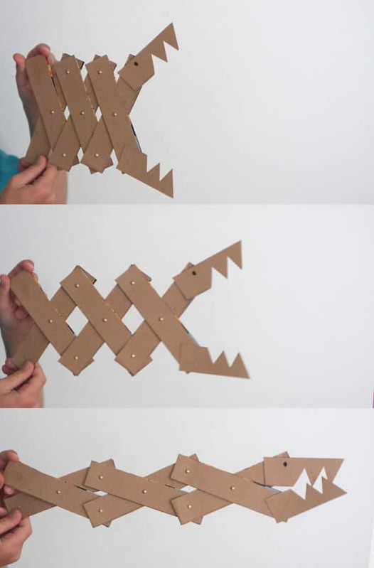 how to make a cardboard jaws that moves