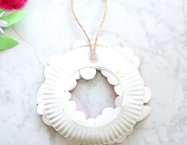 Add Twine to Back of Paper Plate