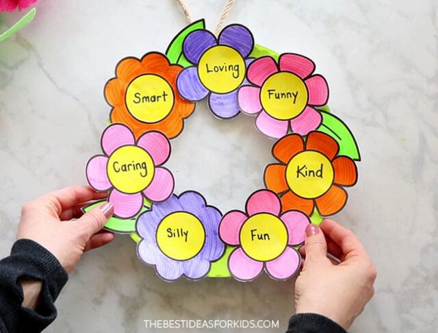 Flower Mothers Day Paper Wreath