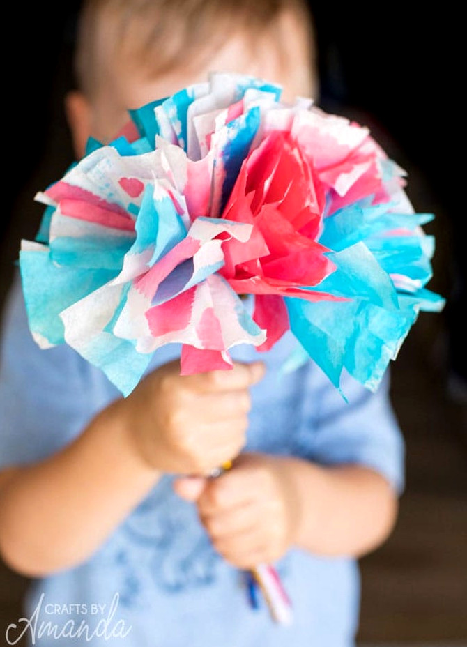 Fourth of July Coffee Filter Blooms