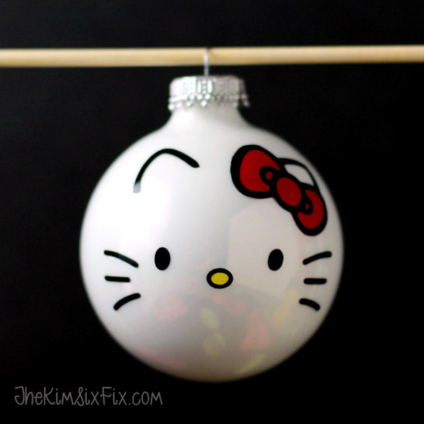 Simple DIY Hello Kitty Christmas Ornaments