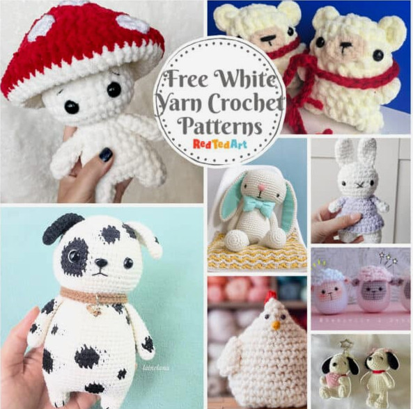 Free white amigurumi patterns to create with cream yarn