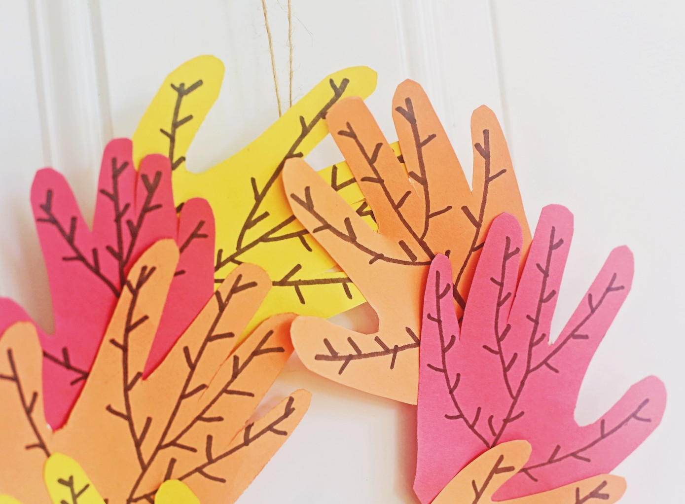 handprint leaf wreath