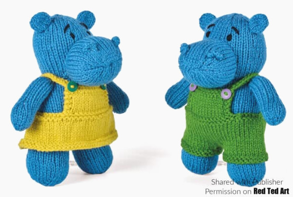 how to knit a hippo - free knitting pattern